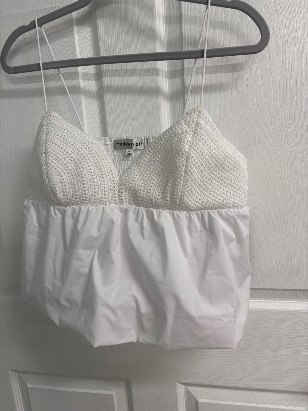 Madden Girl White Crochet Bustier Camisole